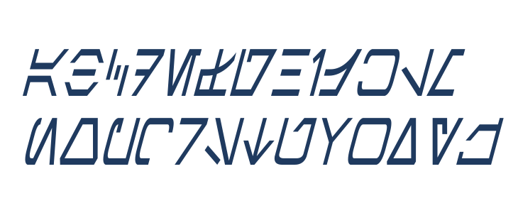 Aurebesh Condensed Italic Lowercase