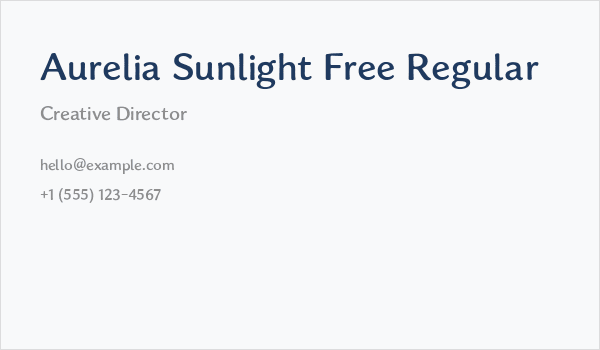 Aurelia Sunlight Free Regular Business Card