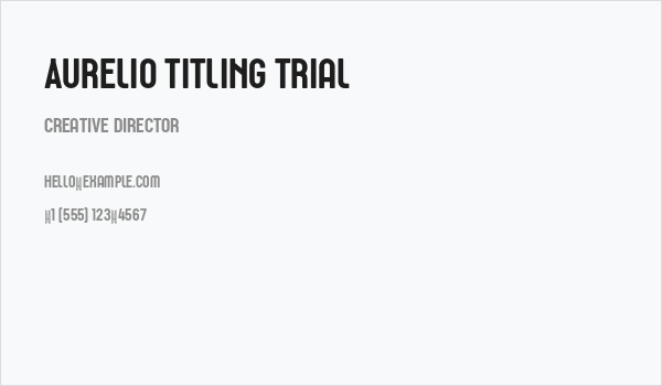 Aurelio Titling Trial Business Card
