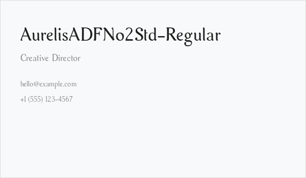 AurelisADFNo2Std-Regular Business Card