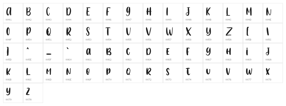 Aurellia Free Regular Character Map