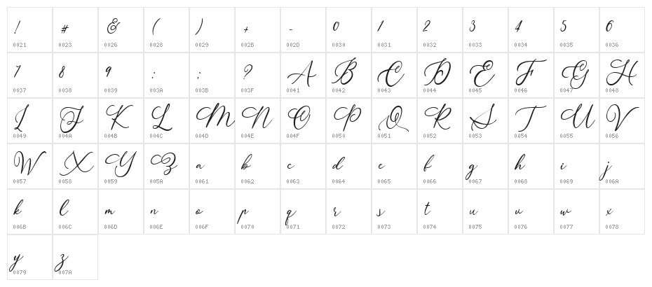 Aurelye Regular Character Map
