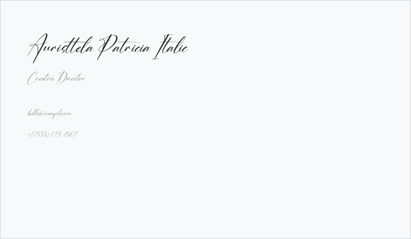 Auristtela Patricia Italic Business Card