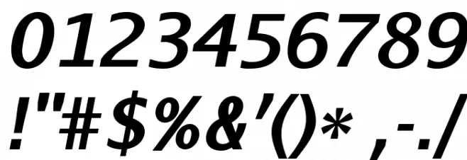 AurulentSans-BoldItalic Font OTHER CHARS