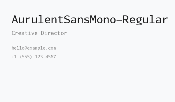 AurulentSansMono-Regular Business Card
