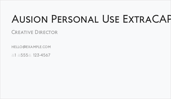 Ausion Personal Use ExtraCAPS Business Card