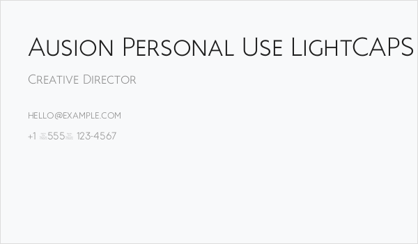 Ausion Personal Use LightCAPS Business Card