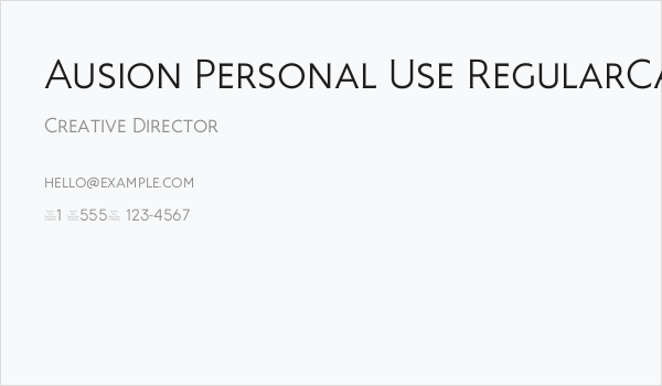 Ausion Personal Use RegularCAPS Business Card