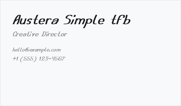Austera Simple tfb Business Card