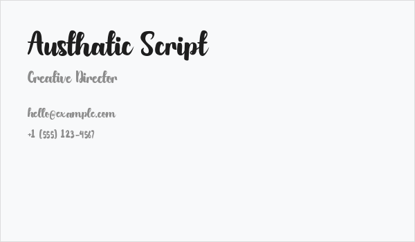 Austhatic Script Business Card