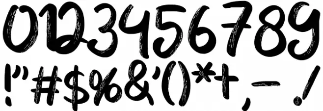 AusthinaBrushCalligraphyScratch Font OTHER CHARS