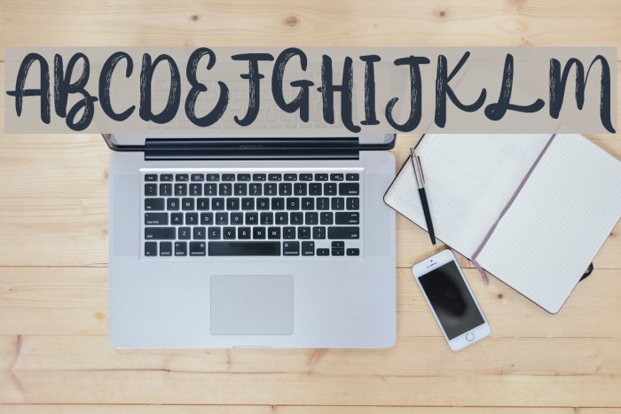AusthinaBrushCalligraphyScratch Font examples