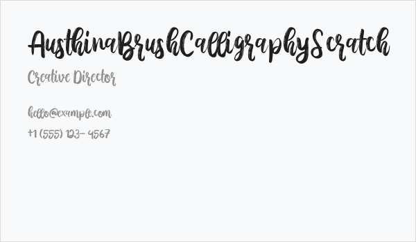 AusthinaBrushCalligraphyScratch Business Card