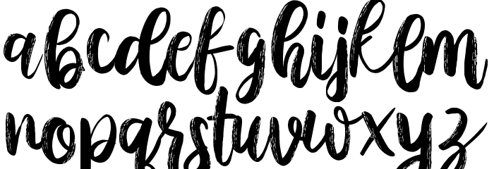 AusthinaBrushCalligraphyScratch Font LOWERCASE
