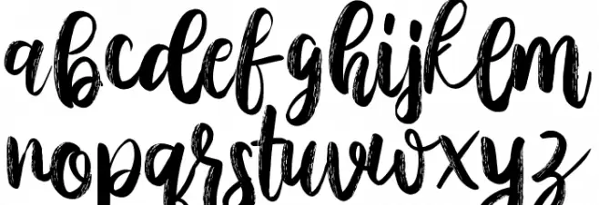 AusthinaBrushCalligraphyScratch フォント 小文字