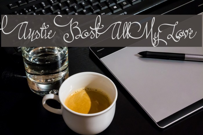 Austie Bost All My Love Font examples
