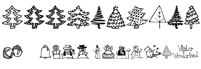 Austie Bost Christmas Doodles Font Alte caractere