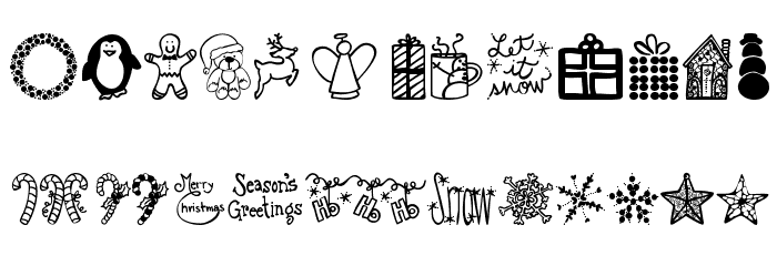 Austie Bost Christmas Doodles Font Litere mici