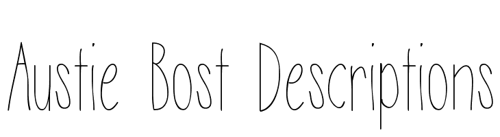 Austie Bost Descriptions  नि: शुल्क फ़ॉन्ट्स डाउनलोड
