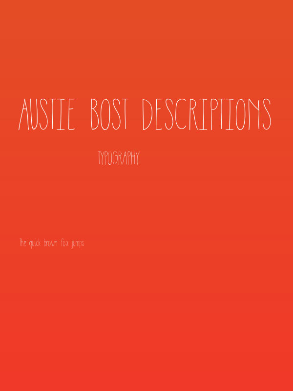 Austie Bost Descriptions Poster