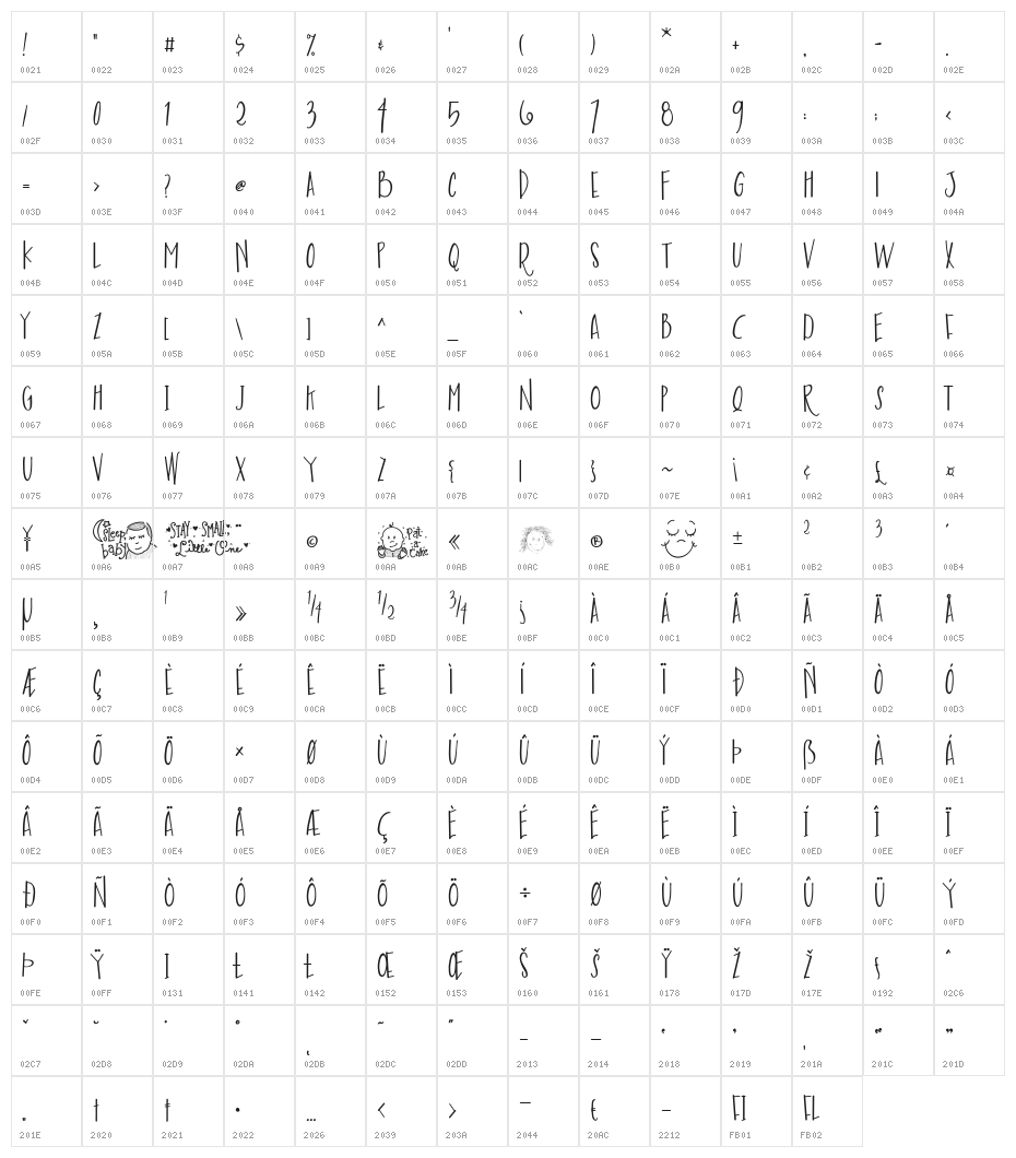 Austie Bost Envelopes Print Character Map