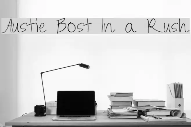 Austie Bost In a Rush Font examples