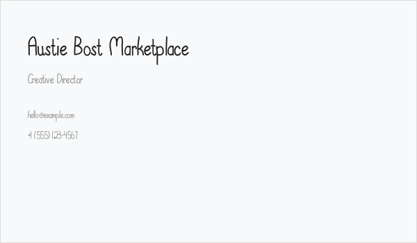 Austie Bost Marketplace Business Card