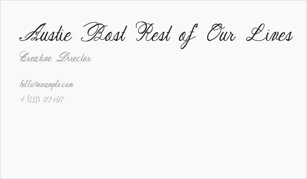 Austie Bost Rest of Our Lives Business Card