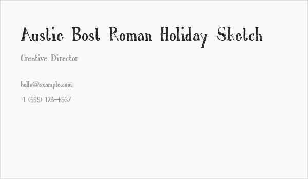 Austie Bost Roman Holiday Sketch Business Card