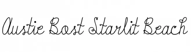 Austie Bost Starlit Beach  Frei Schriftart Herunterladen
