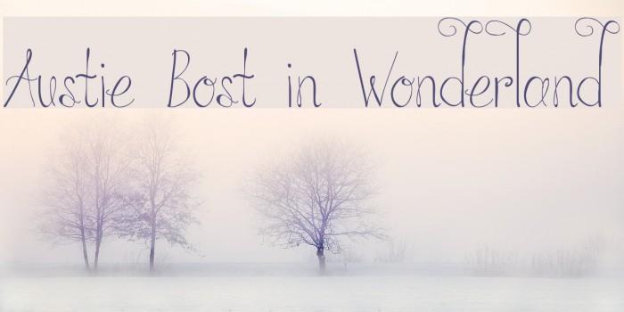 Austie Bost in Wonderland Font examples