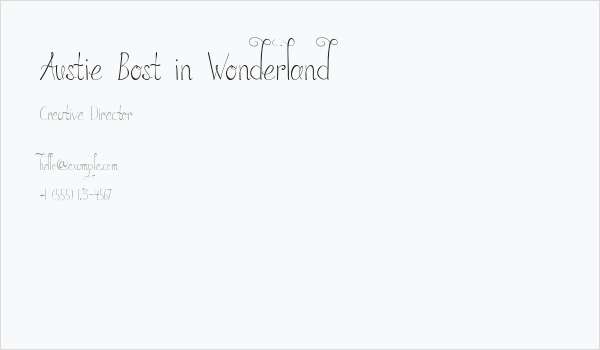 Austie Bost in Wonderland Business Card