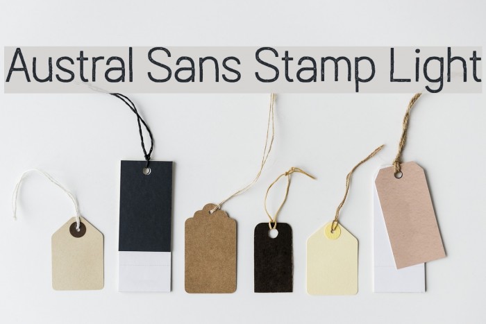 Austral Sans Stamp Light Font examples