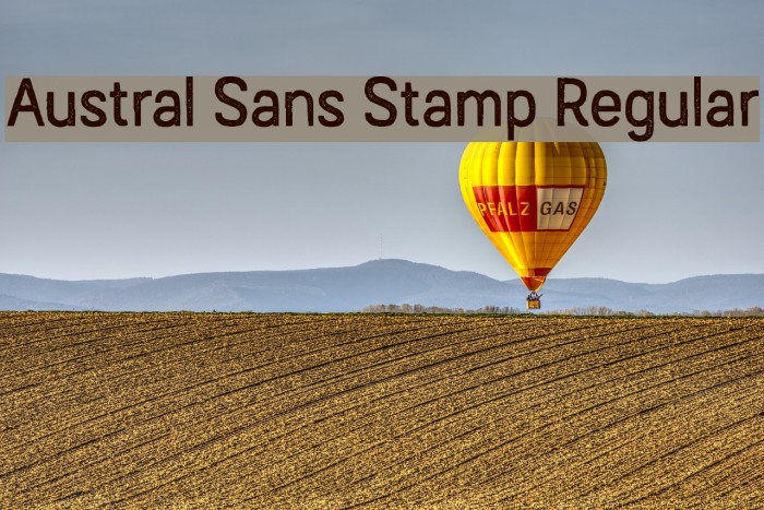 Austral Sans Stamp Regular Шрифта examples