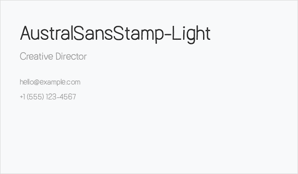 AustralSansStamp-Light Business Card