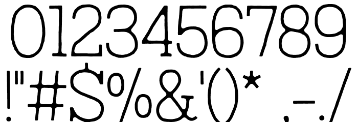 AustralSlabBlur-Thin Font OTHER CHARS