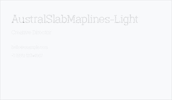 AustralSlabMaplines-Light Business Card