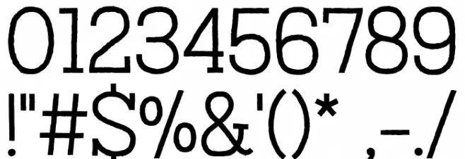 AustralSlabRough-Light Font OTHER CHARS