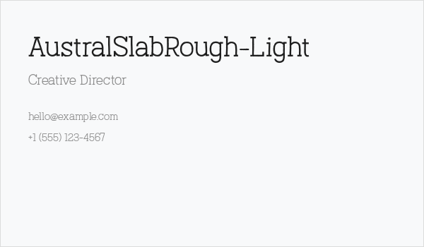 AustralSlabRough-Light Business Card
