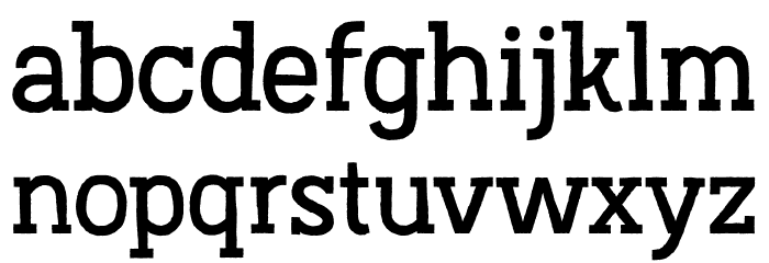 AustralSlabRough-Regular Font LOWERCASE