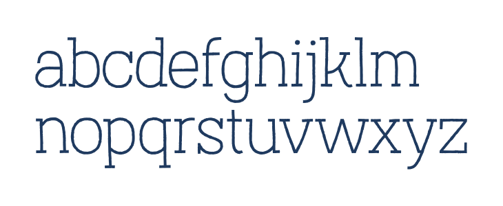 AustralSlabRough-Thin Lowercase