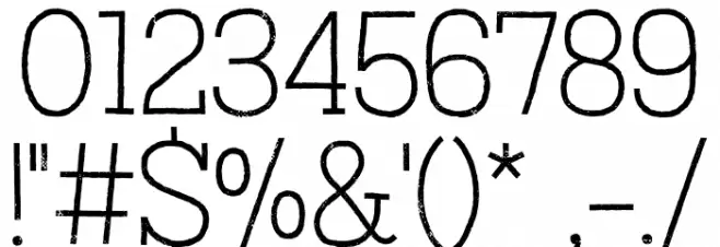 AustralSlabRust-Thin Font OTHER CHARS