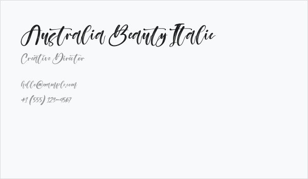 Australia Beauty Italic Business Card