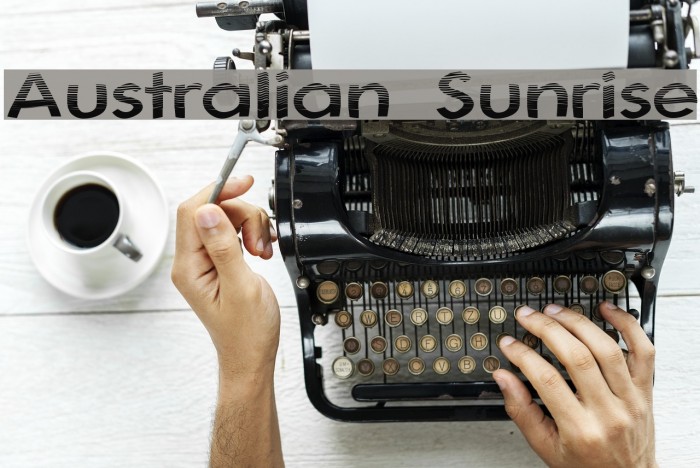 Australian Sunrise Font examples