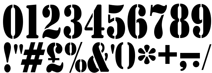 AustralianFlyingCorpsStencil Font OTHER CHARS