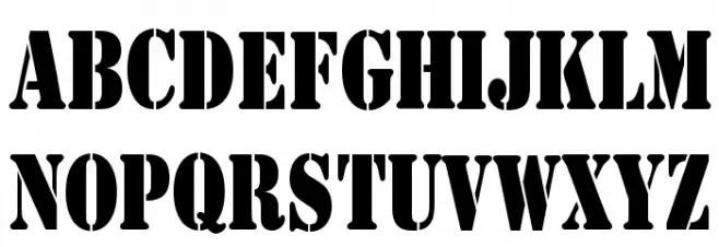 AustralianFlyingCorpsStencil フォント 大文字