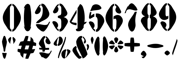 AustralianFlyingCorpsStencilA Font OTHER CHARS