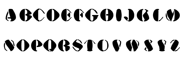 AustralianFlyingCorpsStencilA Font LOWERCASE