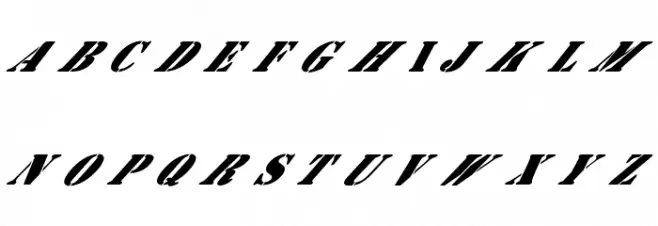AustralianFlyingCorpsStencilB Schriftart Kleinbuchstaben
