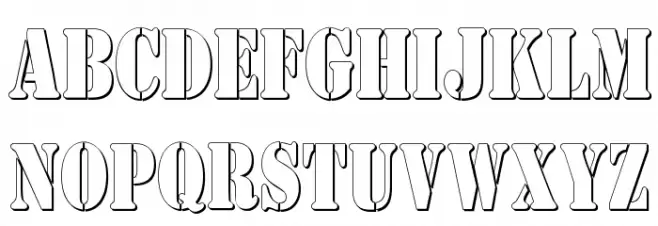AustralianFlyingCorpsStencilC Schriftart Groß